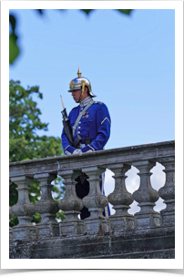 Guarding the King's gardens.